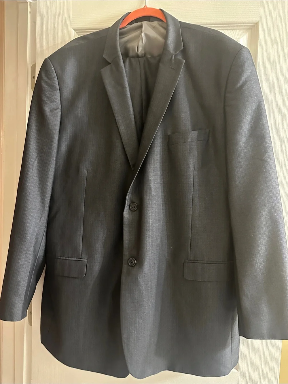 Stacy Adams Men's Dark Gray Two-Button Suit Jacket Jacket 50L Pants 42